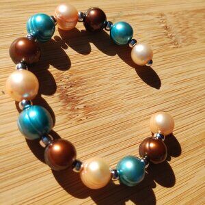 Honora Freshwater Pearl 925 Sterling Silver Safari collection cuff bracelet